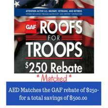 Roofs for Troops Rebate